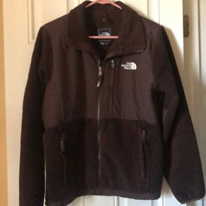 Brown North Face fleece jacket
